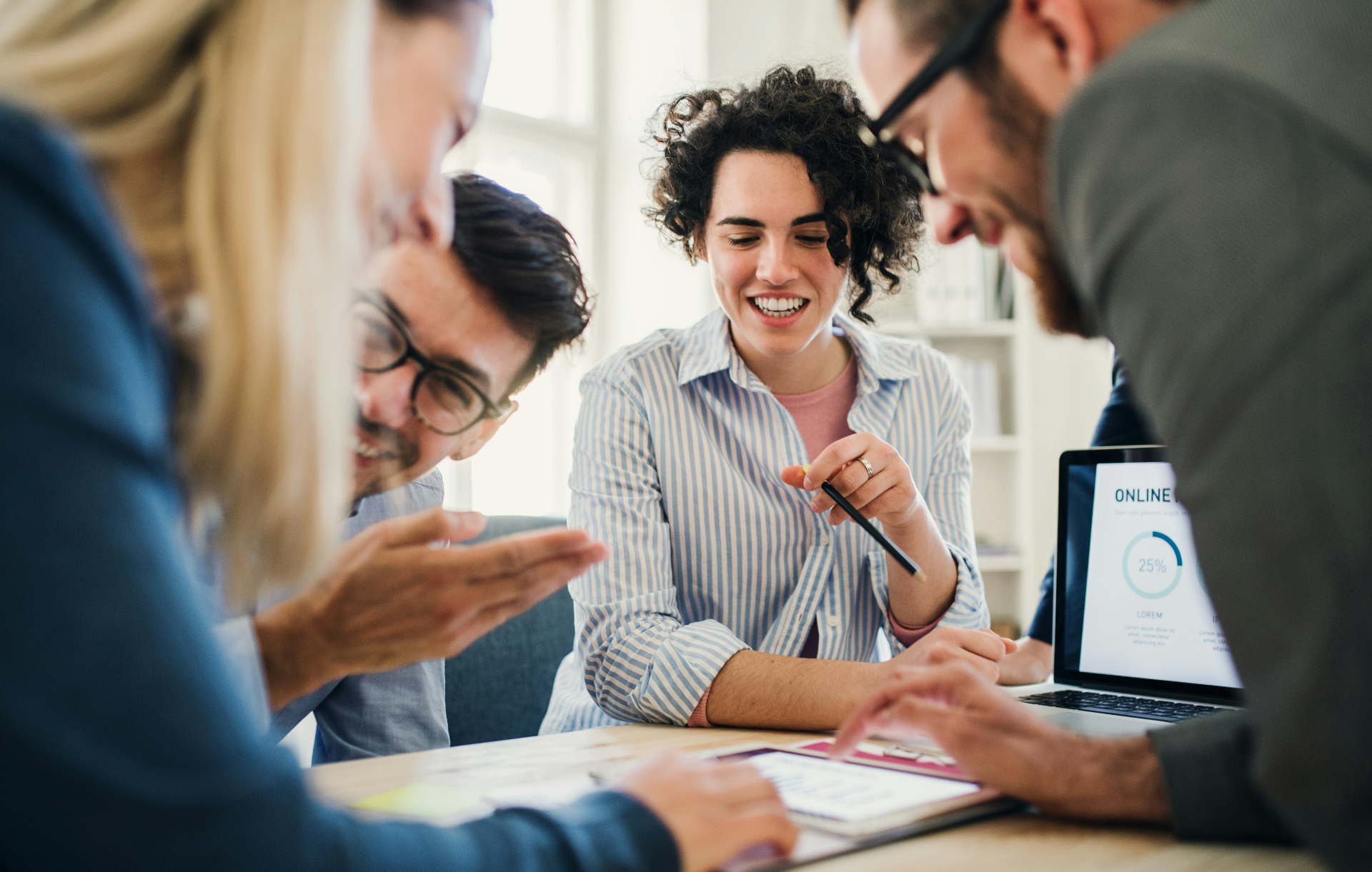 A Queensland business team collaborating